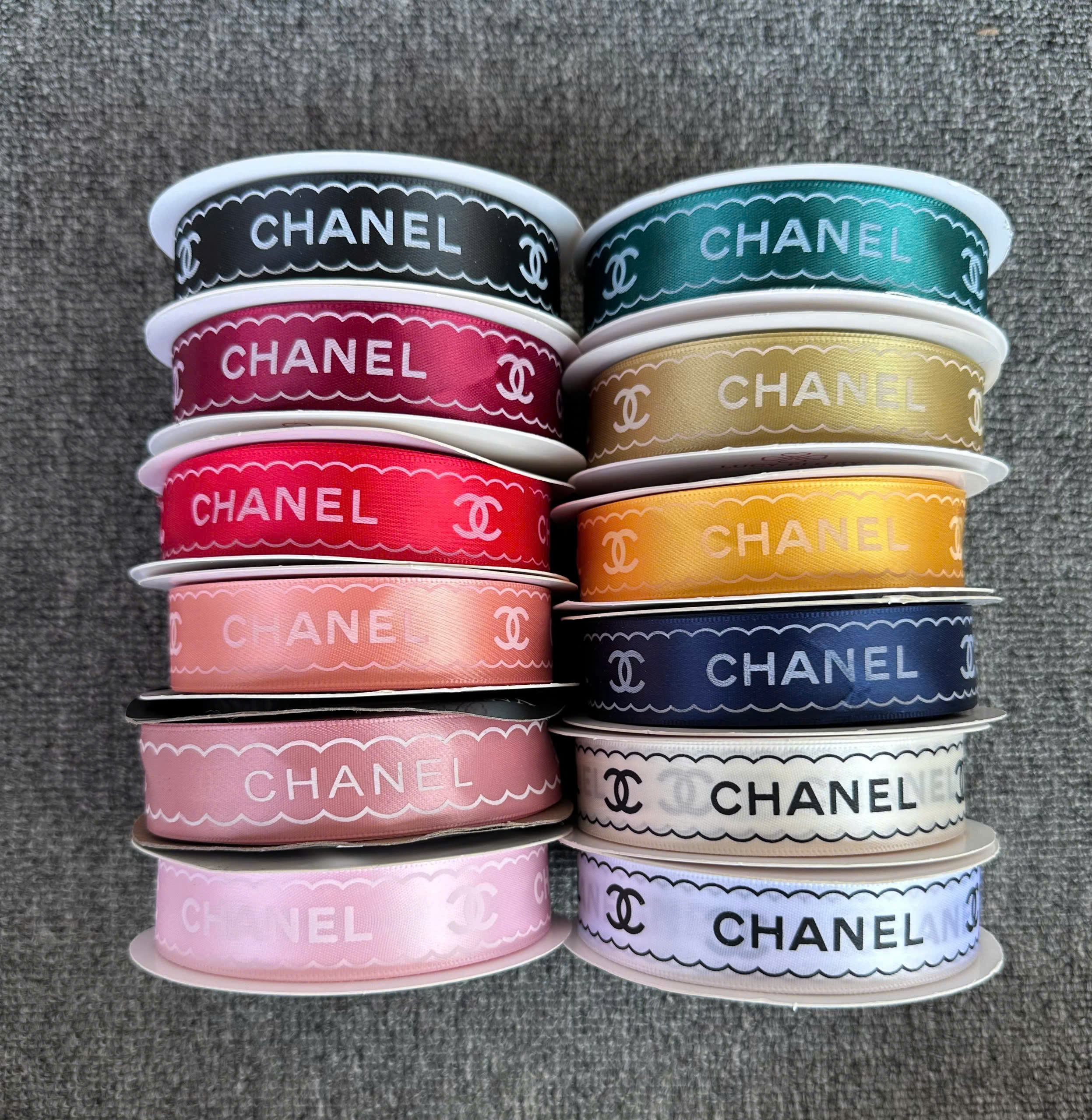 Ruy Băng Lụa Chữ Chanel 2,5Cm Cao Cấp